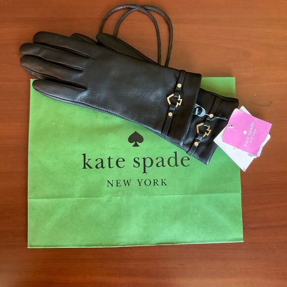 kate spade Accessories - Kate Spade Black Small Leather Gloves